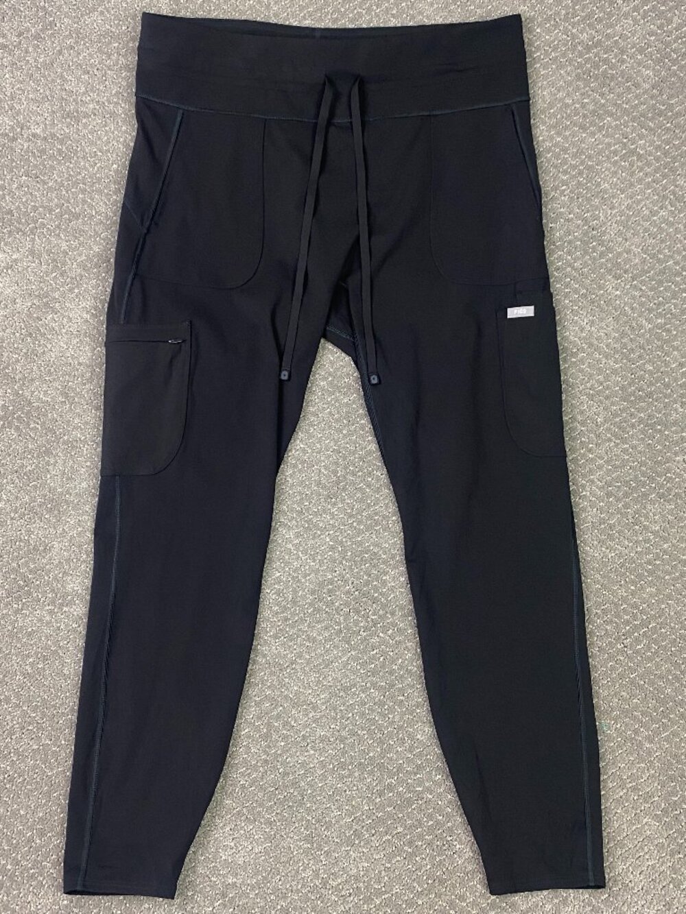Figs Seville High Rise Scrub Leggings Pants Womens 2XL Black Nurse Drawstrings